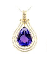 PEAR SHAPE TANZANITE PENDANT | TANZANITE JEWELRY