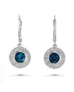 Halo Earring Silver Topaz