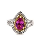 PEAR SHAPE DIA. SAPPHIRE RING | SAPPHIRE JEWELRY