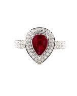 RUBY PEAR SHAPE RING | RUBY JEWELRY