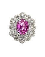 Pink Sapphire Diamond Ring