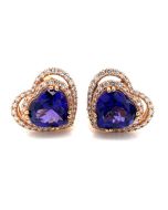 HEART SHAPE TANZANITE EARRINGS | TANZANITE JEWELRY