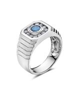MENS BLUE WHITE DIAMOND RING | TRUE LOVE