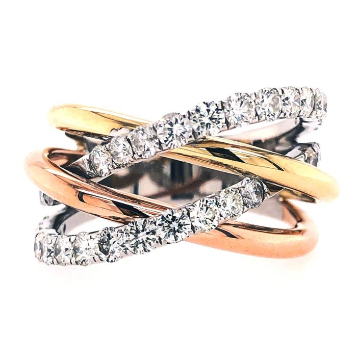 Tri-Tone Gold Wedding Rings 