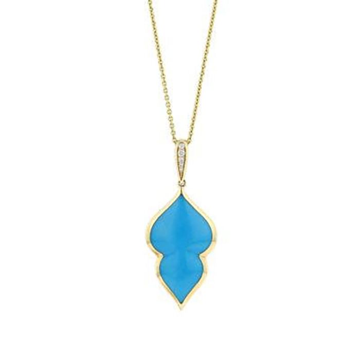 14K Sleeping Beauty Turquoise Gold Necklace (CIRARI)-6032PX | Juwelo