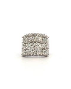 14kt White Gold Tri Band Fashion Diamond Ring