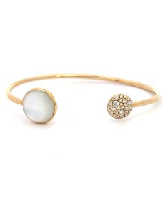 14K Yellow Gold White Mother of Pearl Bracelet designed by Kabana for St Maarten-Majesty Jewelers 