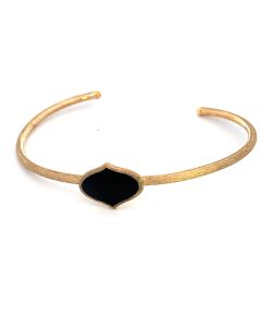 14K Yellow Gold Florentine Black Coral Bracelet designed by Kabana for St Maarten-Majesty Jewelers 