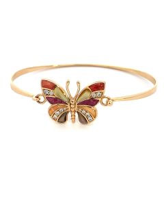 14K Yellow Gold Mix Spiny Butterfly Bracelet designed by Kabana for St Maarten- Majesty Jewelers 

