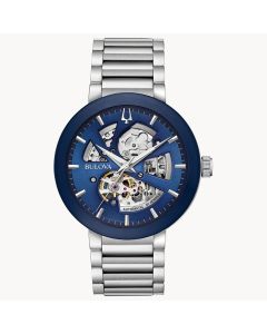 Blue Bulova Skeleton Watch 