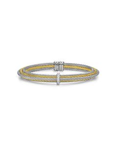 Yellow & Grey Cable Tiered Stackable Bracelet