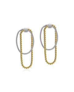 GREY CABLE YELLOW CHAIN EARRING | ALOR JEWELRY