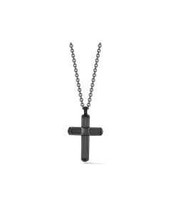 Black Cable Cross Necklace-ALOR