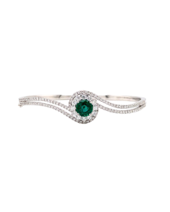 ROUND EMERALD DIA. BANGLE | EMERALD JEWELRY