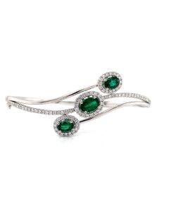 OVAL EMERALD BANGLE | EMERALD JEWELRY