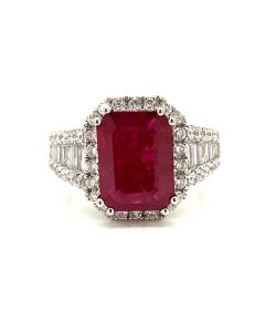 Emerald Cut Ruby Ring | RUBY JEWELRY