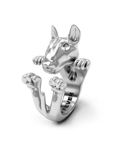 Lady's White Silver Bull Terrier Dog Fever Ring | DOG FEVER