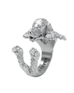 Lady's White Silver Cocker Spaniel Dog Fever Ring | DOG FEVER