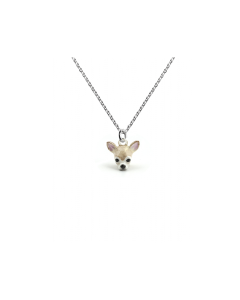 Lady's Silver Chihuahua Enamel Dog Fever Necklace | DOG FEVER