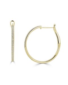 Diamond Hoop Earrings-E1074C-FY-045S