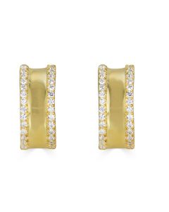 14K Diamond 2 Row Stud Earrings