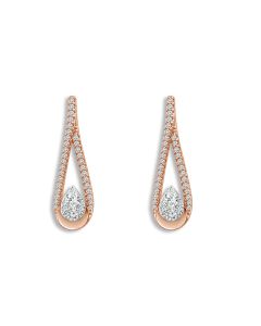 Twist Drop Diamond Earrings 