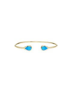 14K Yellow Gold Turquoise Bracelet designed by Kabana for St Maarten- Majesty Jewelers