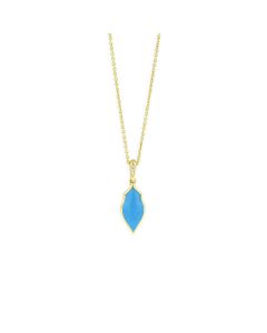 14k Yellow Gold Turquoise and Diamond Pendant designed by Kabana for St Maarten-Majesty Jewelers 