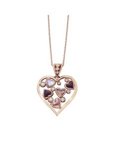 14K Rose Gold Mix Mother of Pearl Heart Necklace designed by Kabana for St Maarten- Majesty Jewelers 