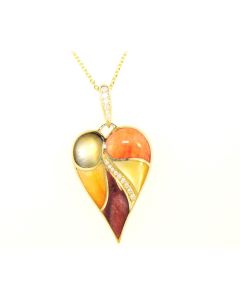 MIX SPINY AND MOP HEART NECKLACE | KABANA JEWELRY