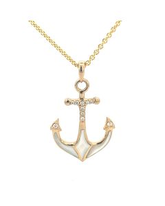 Anchor White Mop Necklace-Small