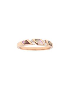14k Rose Gold Pink Mother of Pearl Ring designed by Kabana for St Maarten-Majesty Jewelers 
