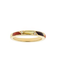 14K Yellow Gold Mix Spiny and Mother of Pearl Ring designed by Kabana for St Maarten-Majesty Jewelers  