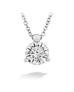 18kt White Gold Classic 3 Prong Solitaire Pendant