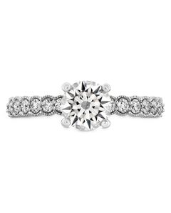 18kt White gold Isabelle Milgrain Engagement Ring