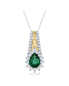 PEAR EMERALD DIA. PENDANT | EMERALD JEWELRY
