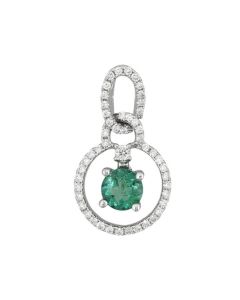 ROUND EMERALD DIA. PENDANT | EMERALD JEWELRY