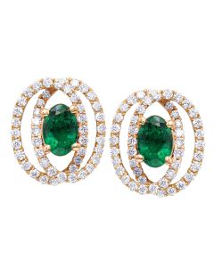OVAL EMERALD EARRINGS | EMERALD JEWELRY