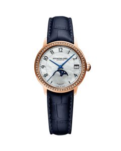 Blue Leather Strap Moon Phase Automatic Watch