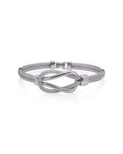 ALOR Grey Cable Square Knot Bracelet