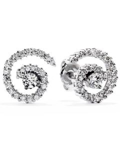 18 Karat Mystical Prong Set Hearts on Fire Diamond Earrings