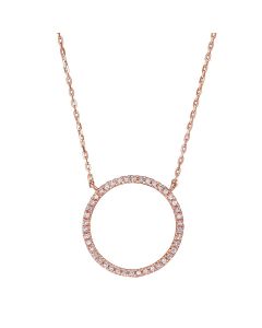 14K Diamond Round Outline Necklace