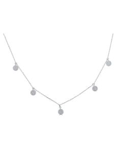 14K Diamond Round Necklace-16"