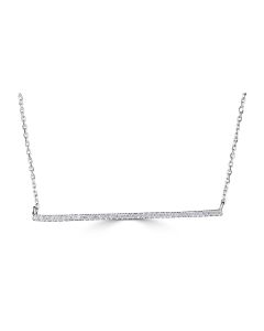 14K Diamond Horizontal Bar Necklace