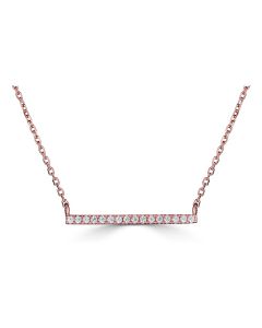 14K Diamond Horizontal Bar Necklace-18"