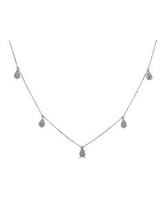 5 PEAR HANGING DIAMOND NECKLACE | DIAMOND JEWELRY
