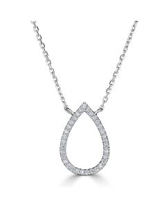 PEAR OUTLINE DIAMOND NECKLACE | DIAMOND JEWELRY