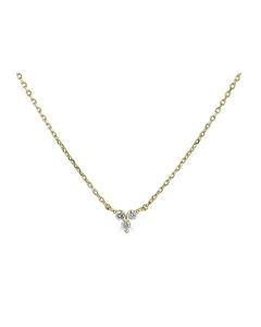 14K Diamond 3 Stone Necklace