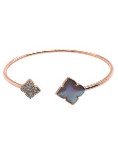 14K Rose Gold Pink Mother of Pearl Bracelet with Diamonds designed by Kabana for St Maarten-Majesty Jewelers 