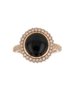 LADY'S BLACK CORAL DIAMOND RING | KABANA